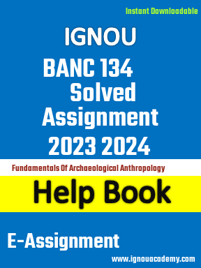 IGNOU BANC 134 Solved Assignment 2023 2024